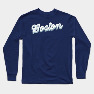 Boston cursive script Long Sleeve T-Shirt